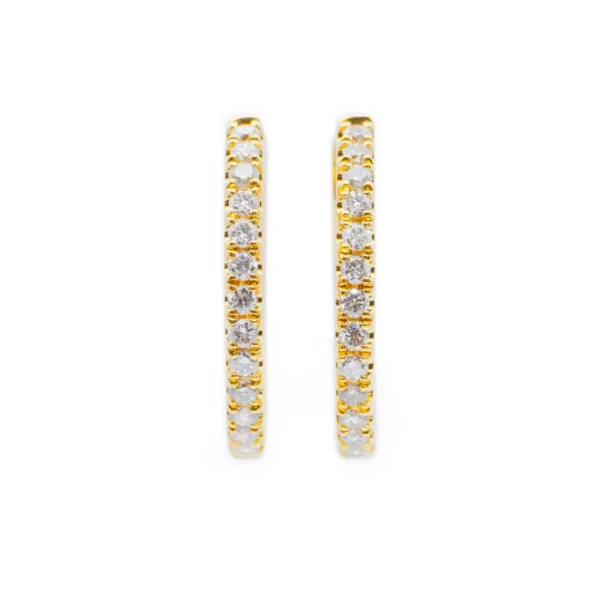 Aretes Huggies Oro Amarillo 14K, con Diamantes 12727DWE4YNA1M