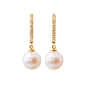 Aretes Oro Amarillo 14k, con Diamantes y Perla 13736PFE4YXA1M