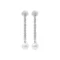 Aretes Largos Oro Blanco 14k, con Diamantes y Perla 15295PFE4WNA1M