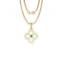 Gargantilla Trébol Oro Amarillo 14K Diamante-Esmeralda B5005YDM