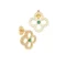 Aretes Trébol Oro Amarillo 14K Diamante-Esmeralda B5005YEM