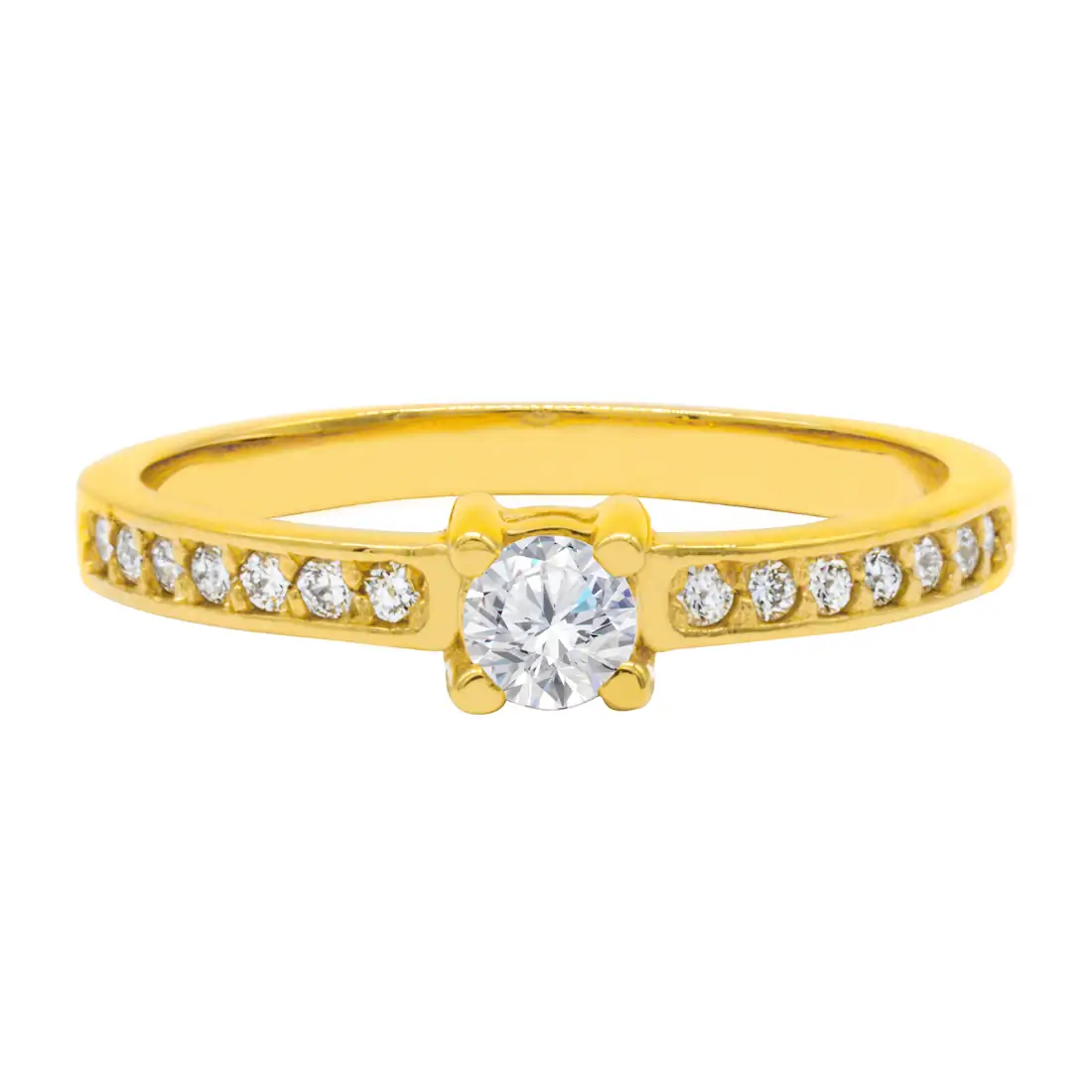 Anillo de Compromiso Oro Amarillo 14K con Diamantes