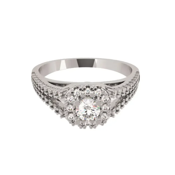 Anillo de Compromiso Oro Blanco 14K con Diamantes B5078B#65M