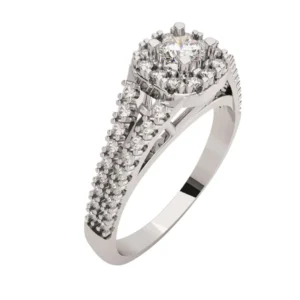 Anillo de Compromiso Oro Blanco 14K con Diamantes B5078B#65M