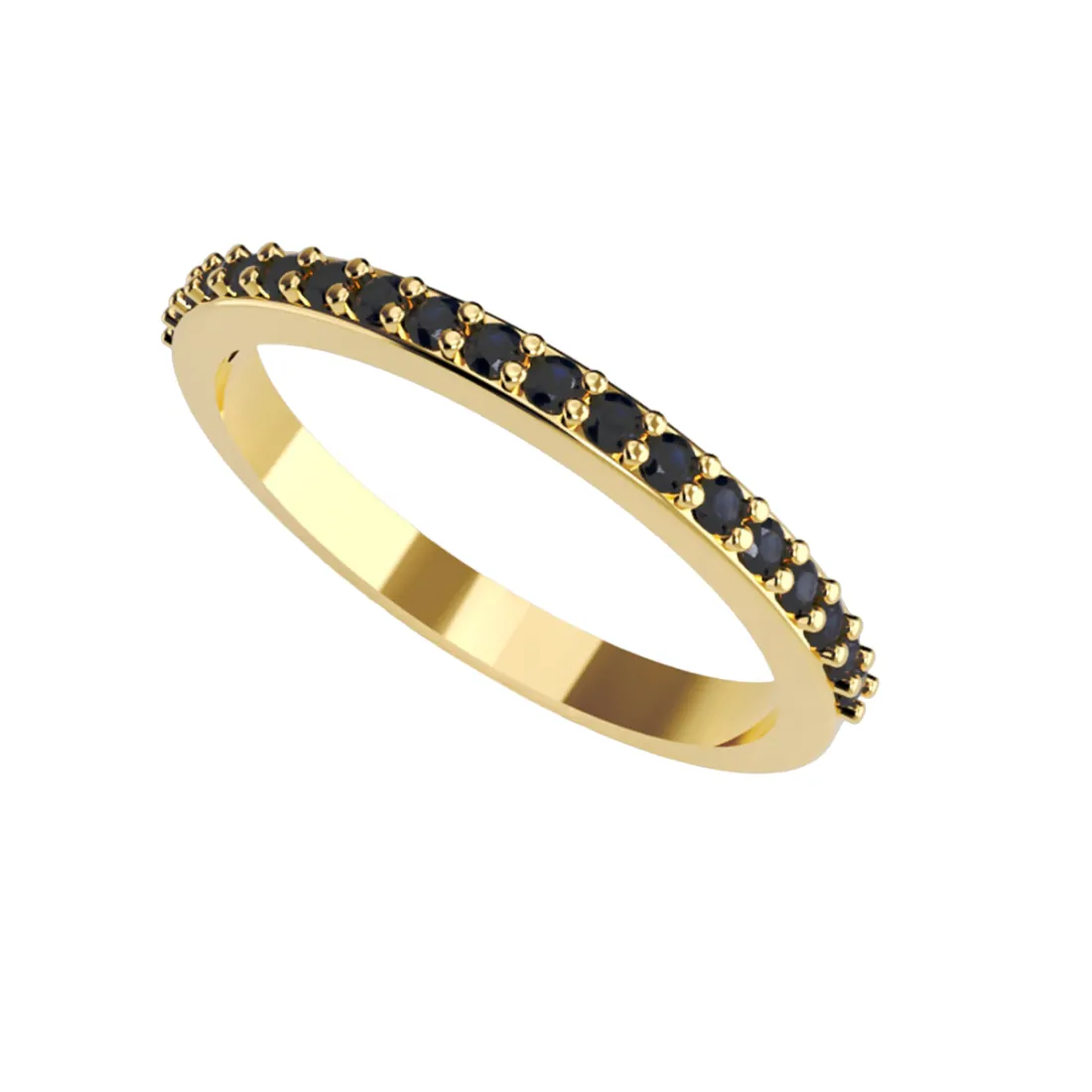 Churumbela Oro Amarillo 14k, con Diamantes Negro