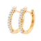 Aretes Huggiess Oro Amarillo 14k con Diamantes E7002D4YM