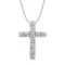 Gargantilla Oro Blanco 14k, Cruz con Diamantes PCR02D4W020M