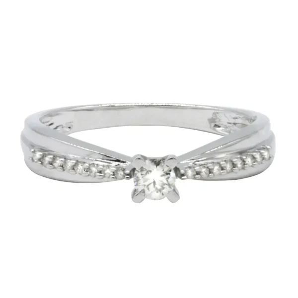 Anillo de Compromiso en Oro Blanco de 14K, con Diamantes SKR18299W65-25M
